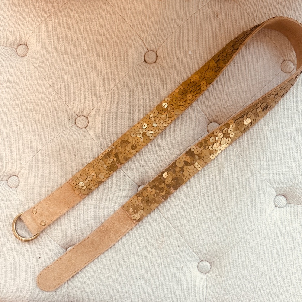 The Limited Gold Sequin Belt. Size L